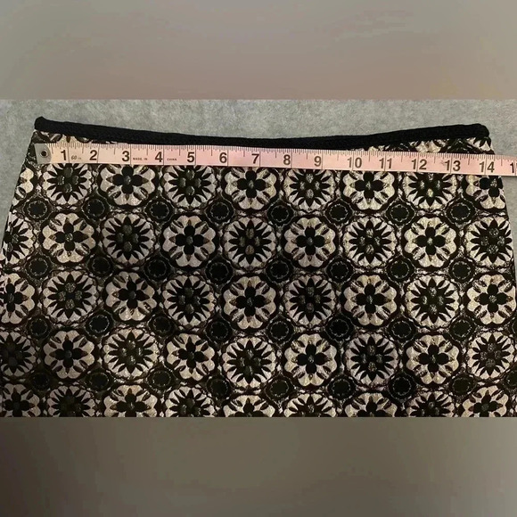 MSSP Max Studio black gold stretch pencil skirt size 2 - Picture 7 of 9